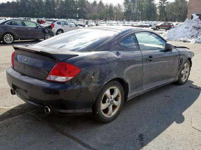 KMHHM65D46U227100 - 2006 HYUNDAI TIBURON GS BLACK photo 4