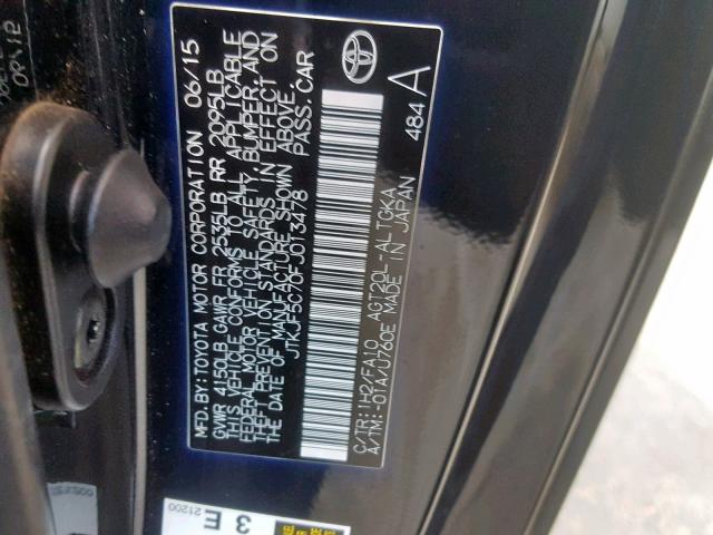 JTKJF5C70FJ013478 - 2015 TOYOTA SCION TC BLACK photo 10