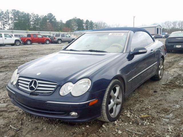 WDBTK65G74T029837 - 2004 MERCEDES-BENZ CLK 320 BLUE photo 2