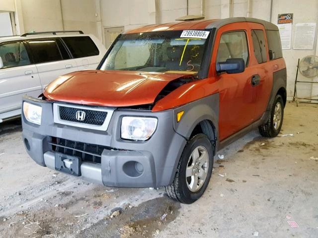 5J6YH185X3L020707 - 2003 HONDA ELEMENT EX ORANGE photo 2