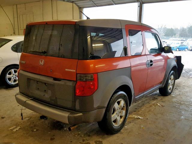 5J6YH185X3L020707 - 2003 HONDA ELEMENT EX ORANGE photo 4