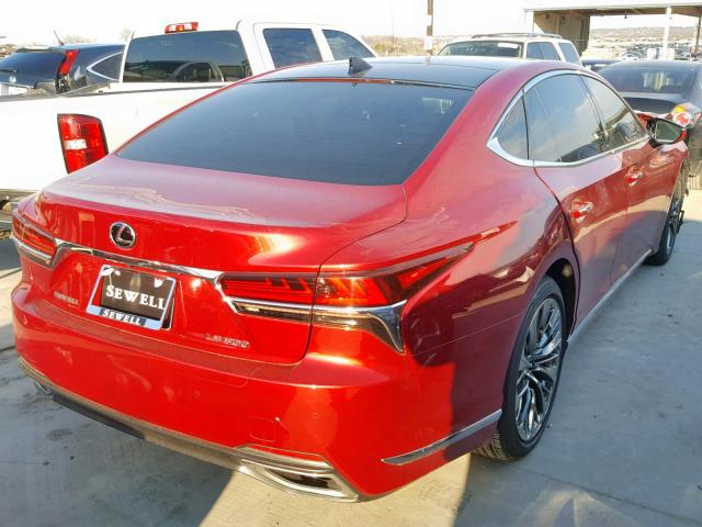 JTHB5LFF6J5004967 - 2018 LEXUS LS 500 RED photo 4