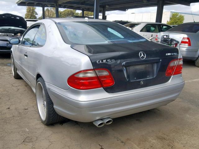 WDBLJ74G62F192355 - 2002 MERCEDES-BENZ CLK 55 AMG SILVER photo 3