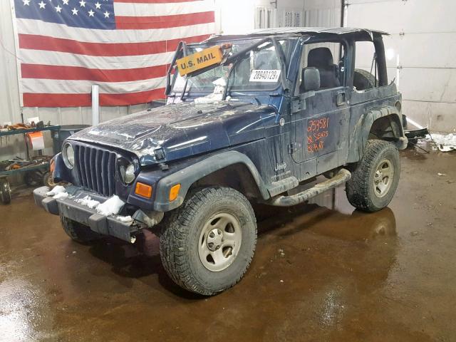 1J4F449S45P342215 - 2005 JEEP WRANGLER / BLUE photo 2