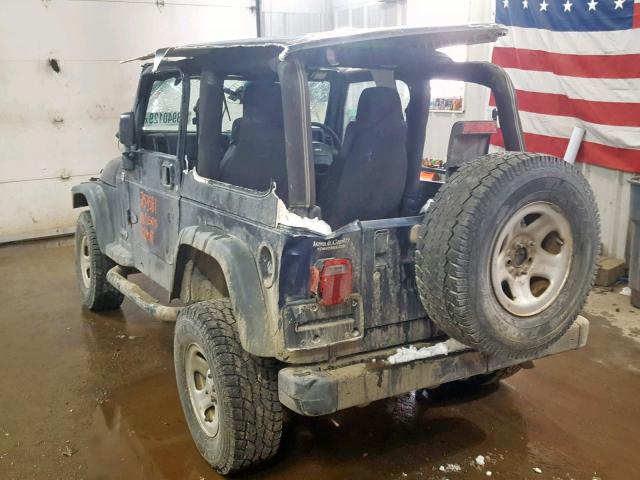 1J4F449S45P342215 - 2005 JEEP WRANGLER / BLUE photo 3