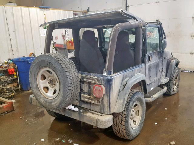 1J4F449S45P342215 - 2005 JEEP WRANGLER / BLUE photo 4