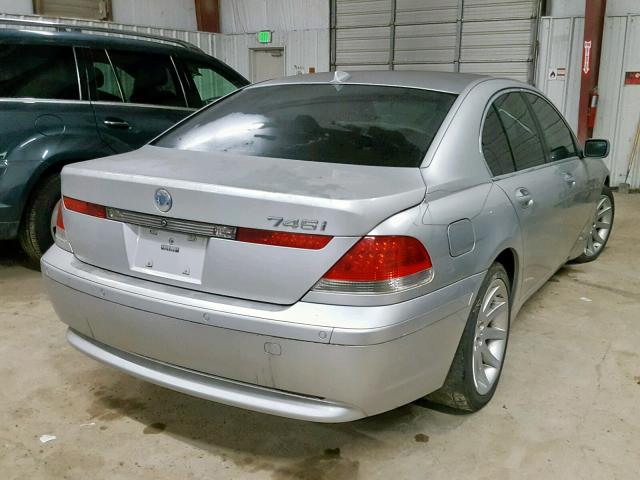 WBAGL63462DP58344 - 2002 BMW 745 I SILVER photo 4