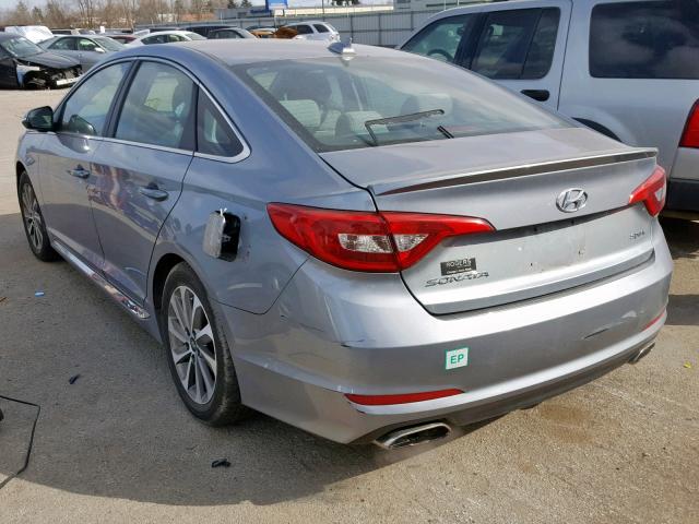 5NPE34AF2FH045928 - 2015 HYUNDAI SONATA SPO GRAY photo 3