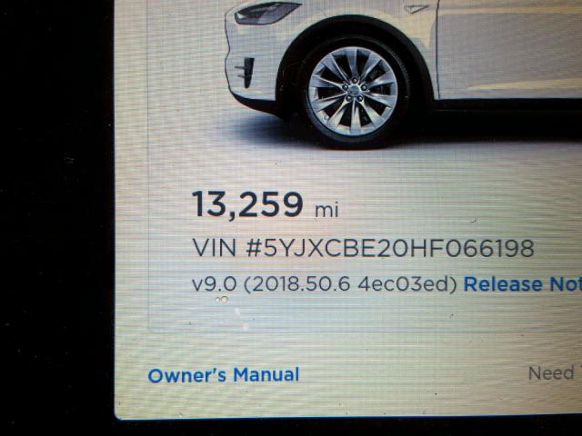 5YJXCBE20HF066198 - 2017 TESLA MODEL X WHITE photo 8