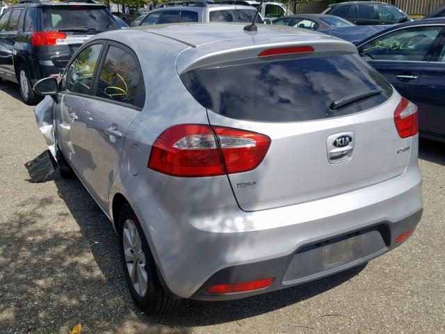 KNADN5A32F6452768 - 2015 KIA RIO EX SILVER photo 3