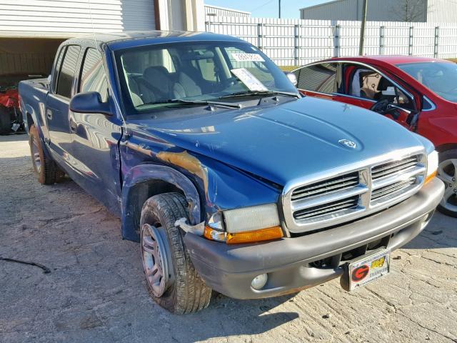 1D7HL38K34S685063 - 2004 DODGE DAKOTA QUA BLUE photo 1