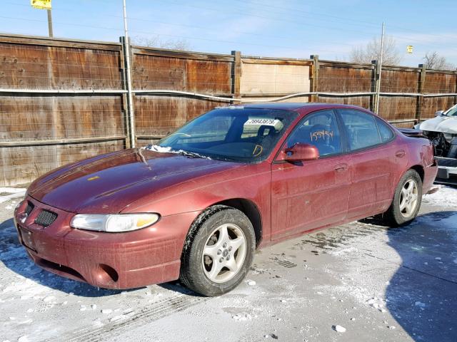 1G2WK52JX2F112994 - 2002 PONTIAC GRAND PRIX BURGUNDY photo 2