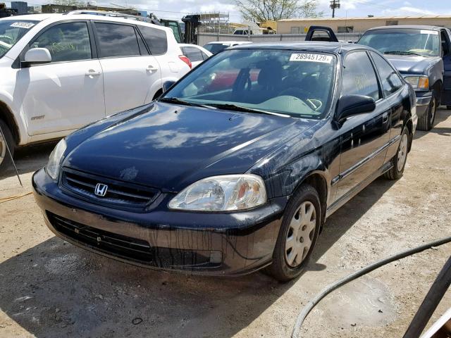 1HGEJ6222YL033565 - 2000 HONDA CIVIC DX BLACK photo 2