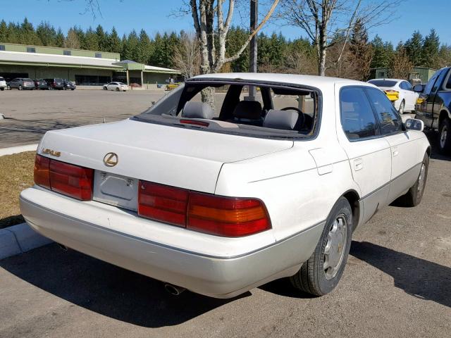 JT8UF11E7R0214625 - 1994 LEXUS LS 400 WHITE photo 4