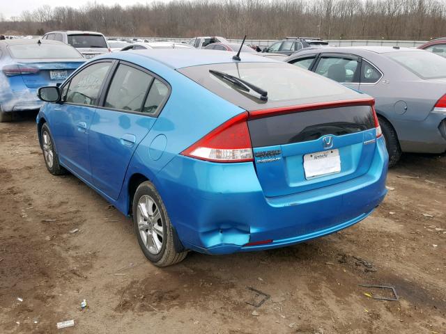 JHMZE2H72AS003301 - 2010 HONDA INSIGHT EX BLUE photo 3