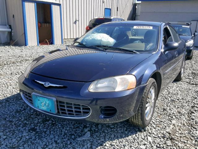 1C3EL46U41N522458 - 2001 CHRYSLER SEBRING LX BLUE photo 2