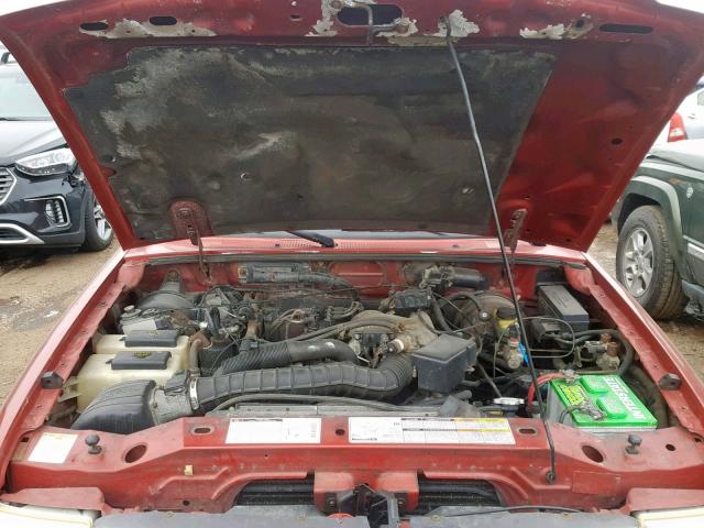 1FTYR10V8YPB40875 - 2000 FORD RANGER RED photo 7