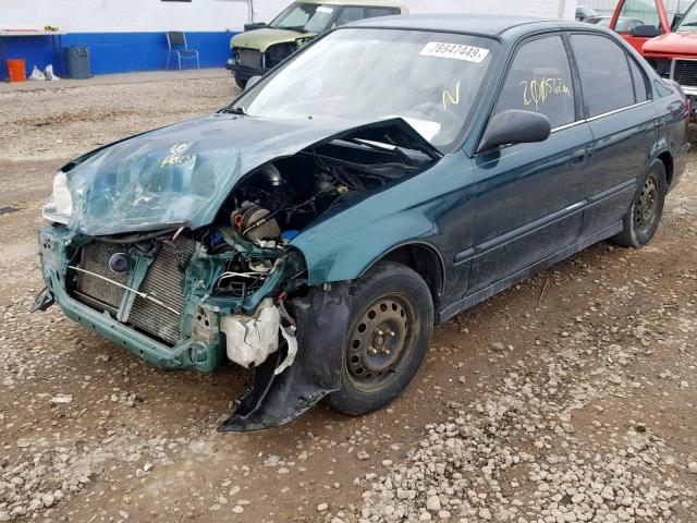 JHMEJ6628YS004634 - 2000 HONDA CIVIC DX GREEN photo 2