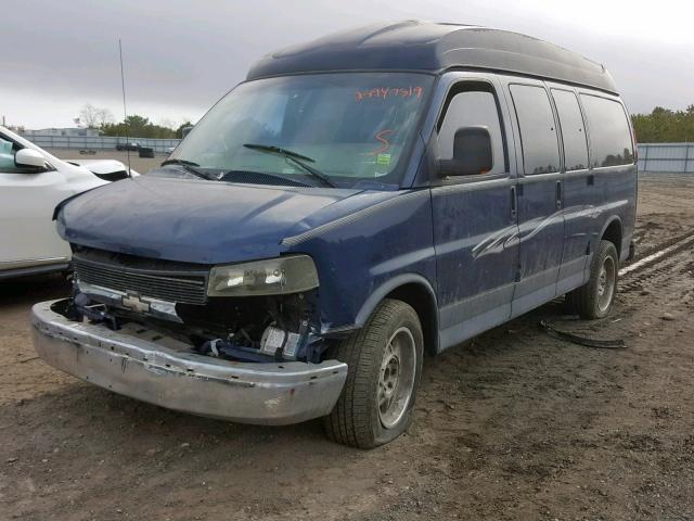 1GBFG15T631150244 - 2003 CHEVROLET EXPRESS G1 BLUE photo 2