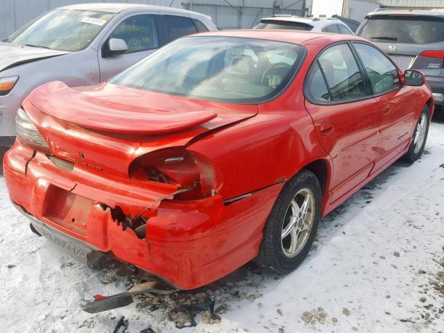 1G2WP52K21F262736 - 2001 PONTIAC GRAND PRIX RED photo 4