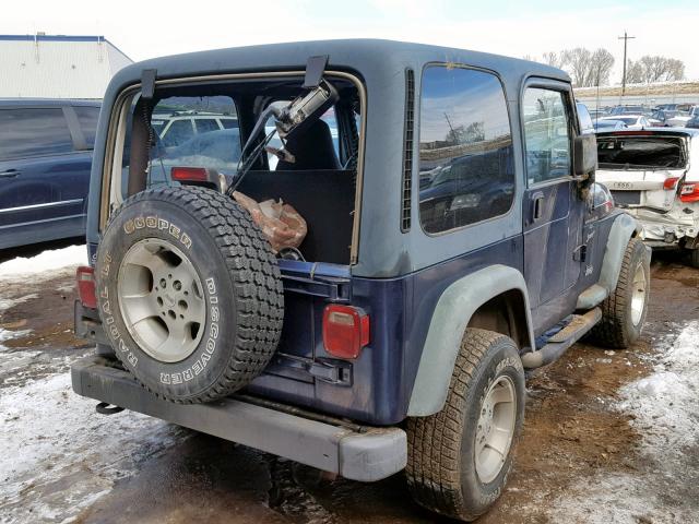 1J4FA49S0YP755519 - 2000 JEEP WRANGLER / BLUE photo 4