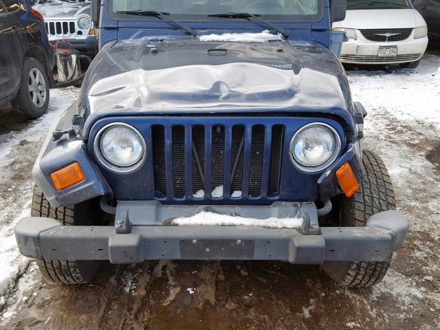 1J4FA49S0YP755519 - 2000 JEEP WRANGLER / BLUE photo 7