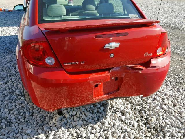 1G1AT58H997125739 - 2009 CHEVROLET COBALT LT RED photo 9