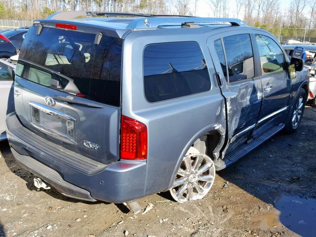 5N3AA08C48N907853 - 2008 INFINITI QX56 BLUE photo 4