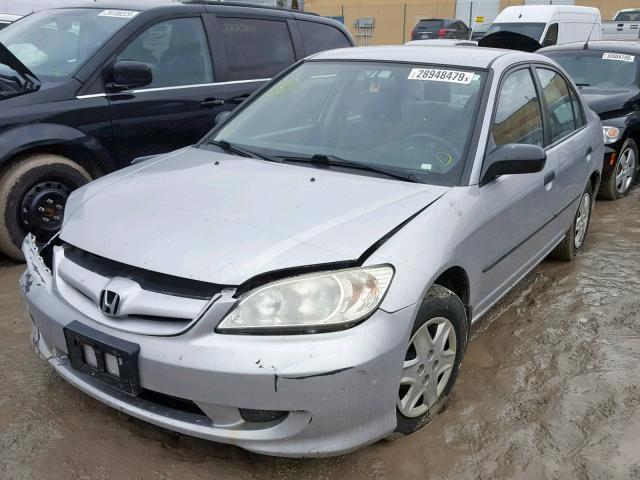 2HGES16355H042126 - 2005 HONDA CIVIC DX V SILVER photo 2