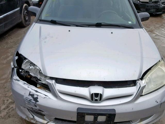 2HGES16355H042126 - 2005 HONDA CIVIC DX V SILVER photo 7