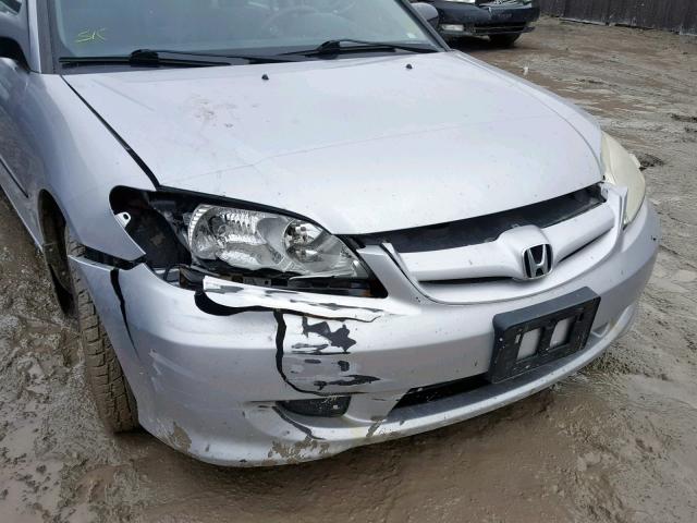 2HGES16355H042126 - 2005 HONDA CIVIC DX V SILVER photo 9