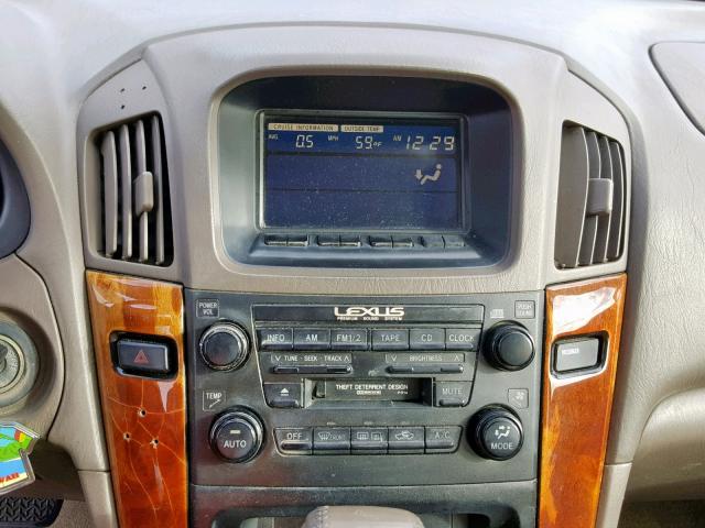 JT6GF10U6X0031521 - 1999 LEXUS RX 300 TAN photo 9