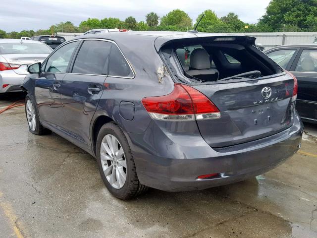 4T3ZA3BB1EU083090 - 2014 TOYOTA VENZA LE CHARCOAL photo 3