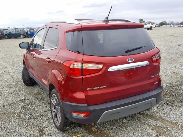 MAJ6P1WL7JC177602 - 2018 FORD ECOSPORT T RED photo 3