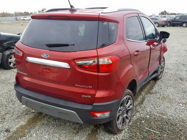 MAJ6P1WL7JC177602 - 2018 FORD ECOSPORT T RED photo 4