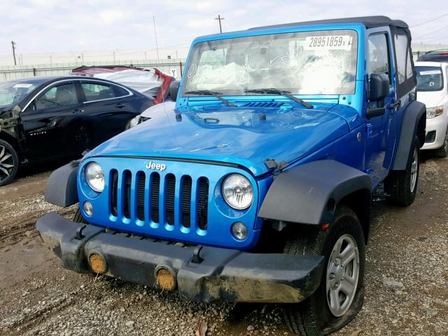 1C4AJWAG1FL608567 - 2015 JEEP WRANGLER S BLUE photo 2