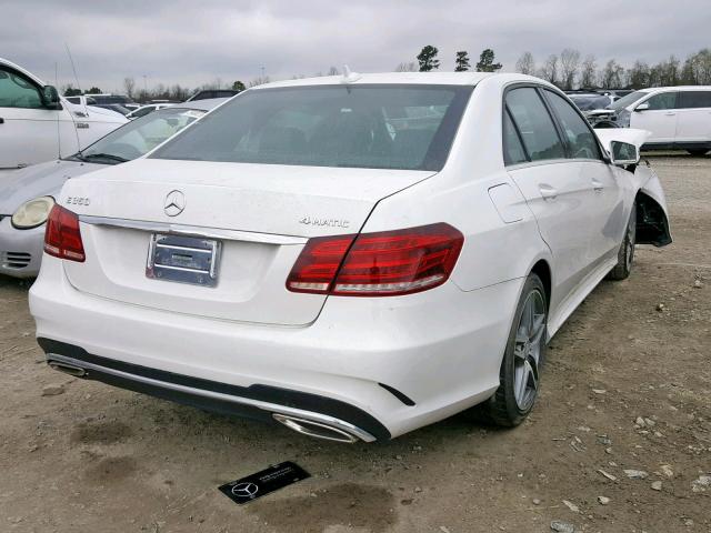 WDDHF8JB2EA967166 - 2014 MERCEDES-BENZ E 350 4MAT WHITE photo 4