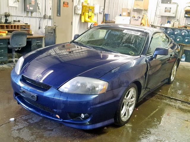 KMHHM65D96U228985 - 2006 HYUNDAI TIBURON GS BLUE photo 2