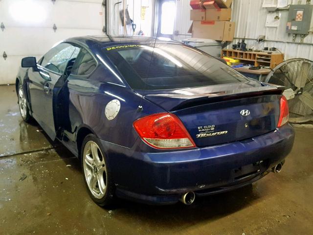 KMHHM65D96U228985 - 2006 HYUNDAI TIBURON GS BLUE photo 3