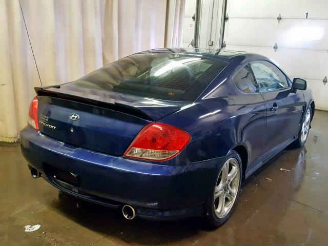 KMHHM65D96U228985 - 2006 HYUNDAI TIBURON GS BLUE photo 4