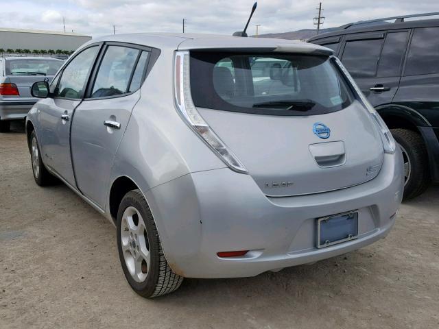 JN1AZ0CP0BT001124 - 2011 NISSAN LEAF SV GRAY photo 3