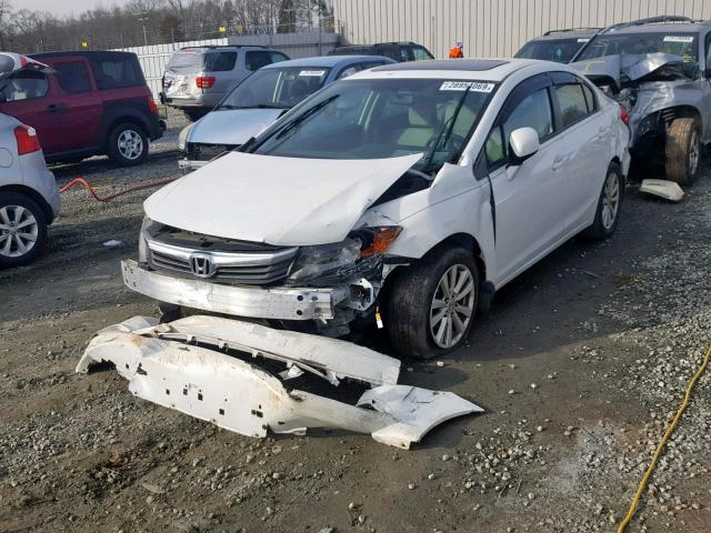 2HGFB2F85CH509273 - 2012 HONDA CIVIC EX WHITE photo 2