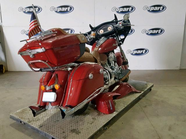 56KTRAAA5F3321257 - 2015 INDIAN MOTORCYCLE CO. ROADMASTER RED photo 4