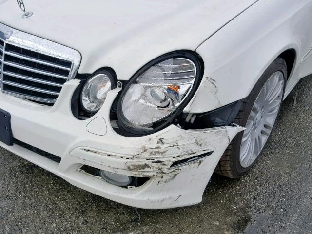 WDBUF56X68B195408 - 2008 MERCEDES-BENZ E 350 WHITE photo 9