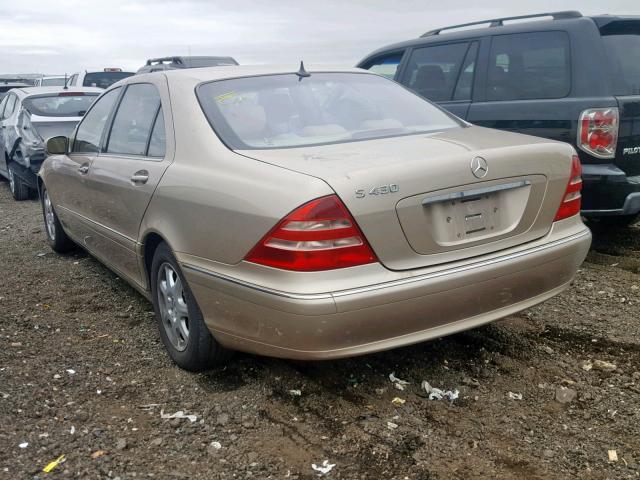WDBNG70J42A280374 - 2002 MERCEDES-BENZ S 430 GOLD photo 3
