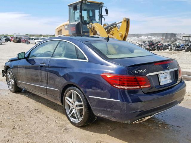 WDDKJ5KB3EF240137 - 2014 MERCEDES-BENZ E 350 BLUE photo 3