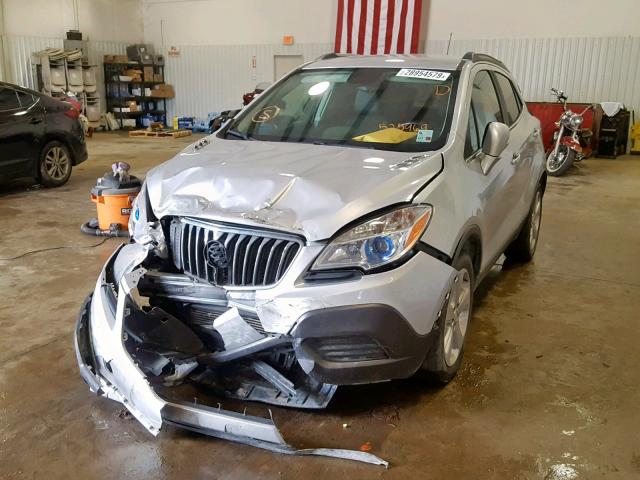 KL4CJASB0GB525969 - 2016 BUICK ENCORE SILVER photo 2