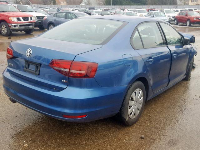 3VW267AJ3GM244298 - 2016 VOLKSWAGEN JETTA S BLUE photo 4