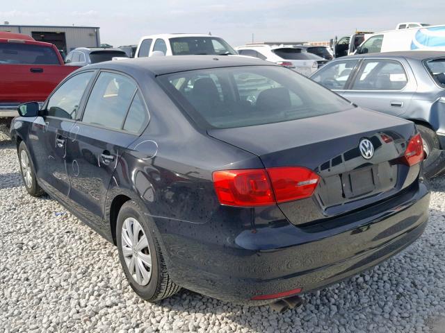 3VW2K7AJ4EM395126 - 2014 VOLKSWAGEN JETTA BASE BLACK photo 3