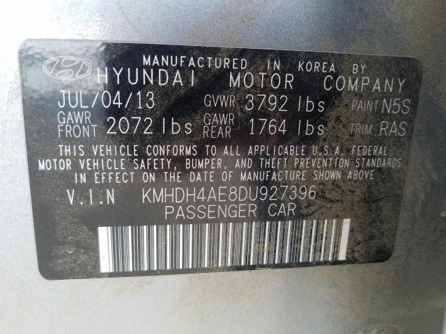 KMHDH4AE8DU927396 - 2013 HYUNDAI ELANTRA GLS  photo 10